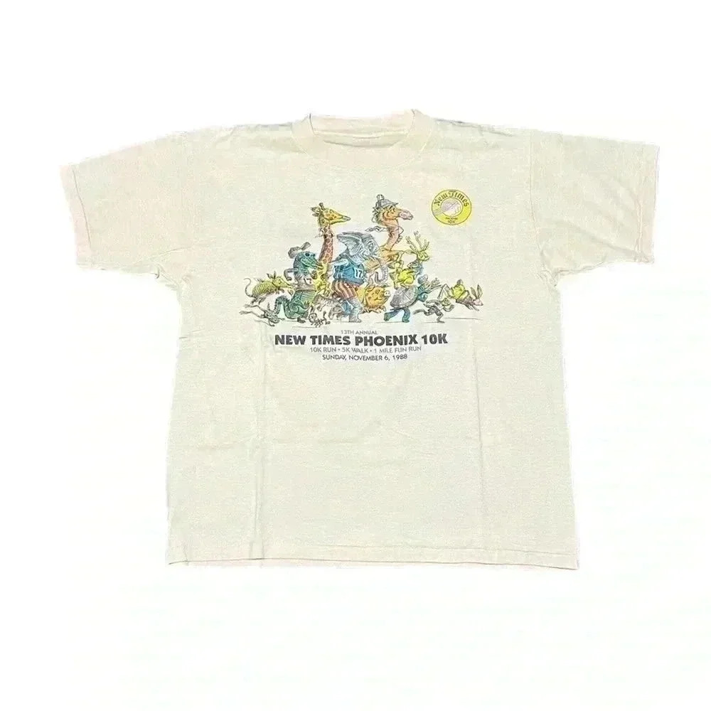 VTG Rare New Times Phoenix‎ 10K Fun Run t-shirt 1988 Medium Vintage 2-Sided